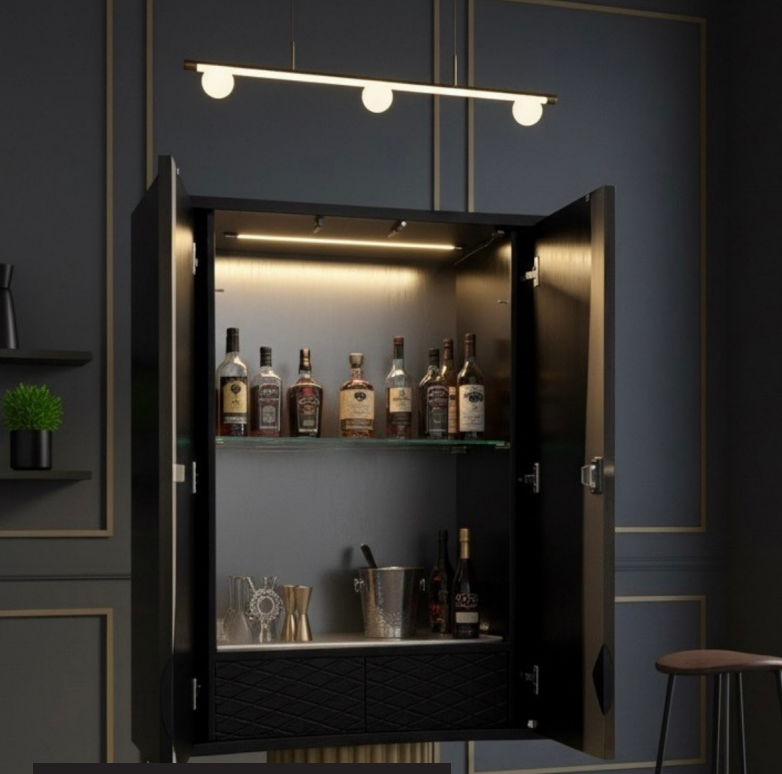 Royal Glow Wooden Bar Cabinet