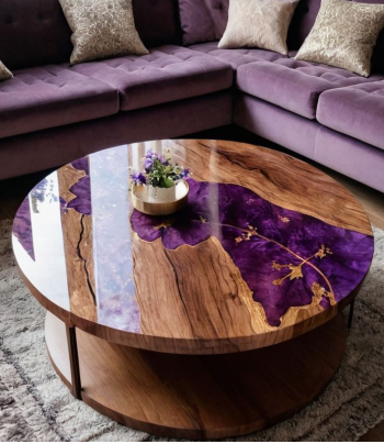 Sunset River Epoxy Coffee Table