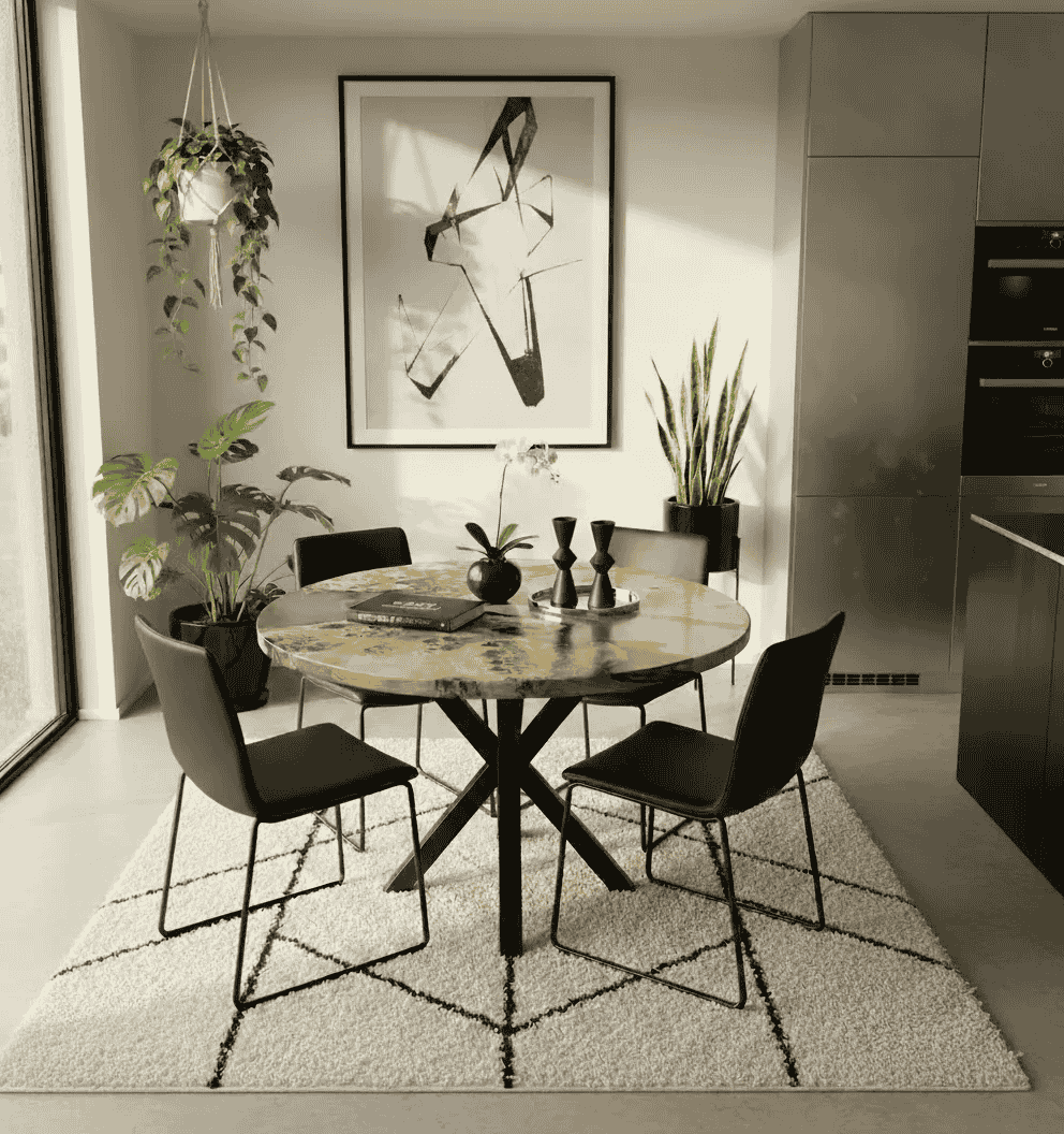 Poplar Epoxy Resin Round Table image 3