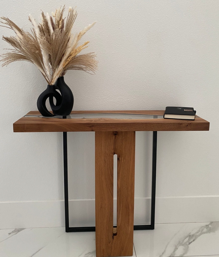 Walnut Edge Solid Wood Console Table